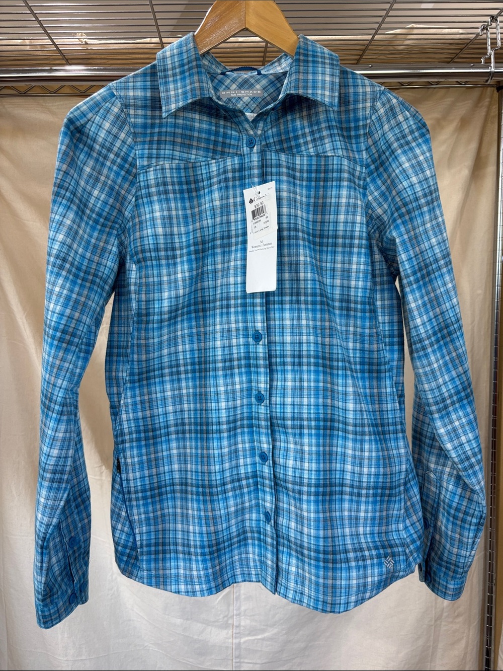 Columbia Blue Plaid Button-Front Shirt